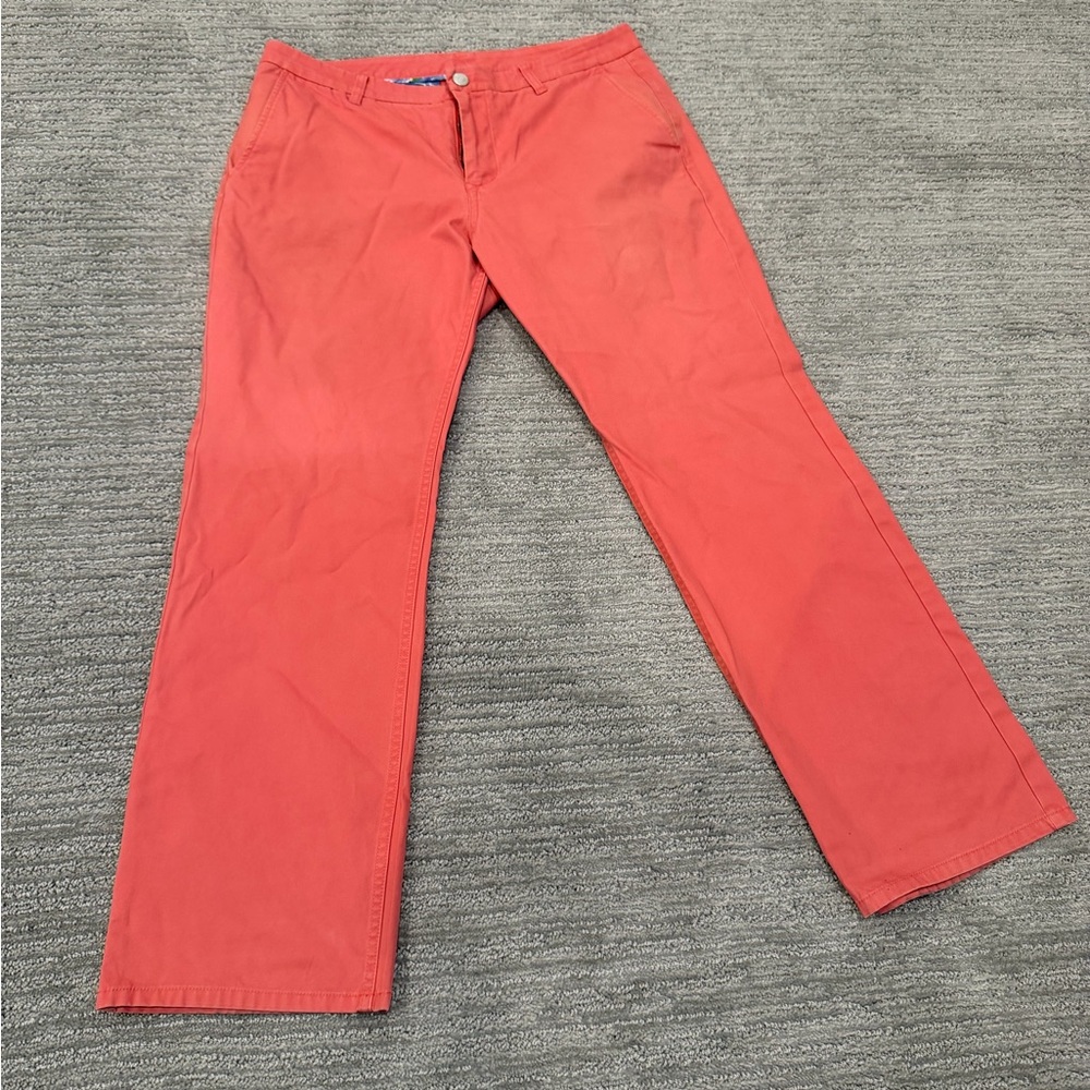 Men's Bonobos coral straight leg washed chinos - 35 x 30”